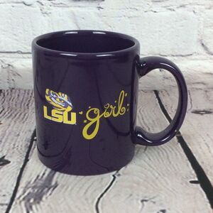 NCAA LSU Tigers Coffee Cup Mug “LSU girl” Purple/Gold Team Spirit Tailgating Fan